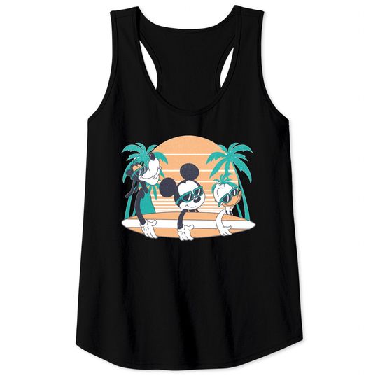 Disney Mickey and Friends Retro Surf Mickey Mouse and Goofy Group Tank Tops,Disney World