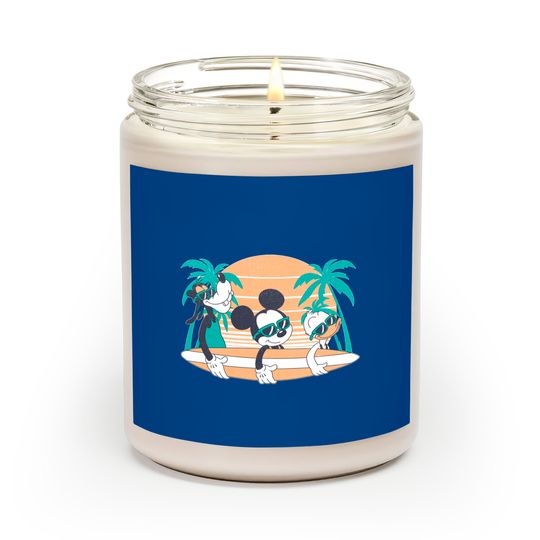 Disney Mickey and Friends Retro Surf Mickey Mouse and Goofy Group Scented Candles,Disney World