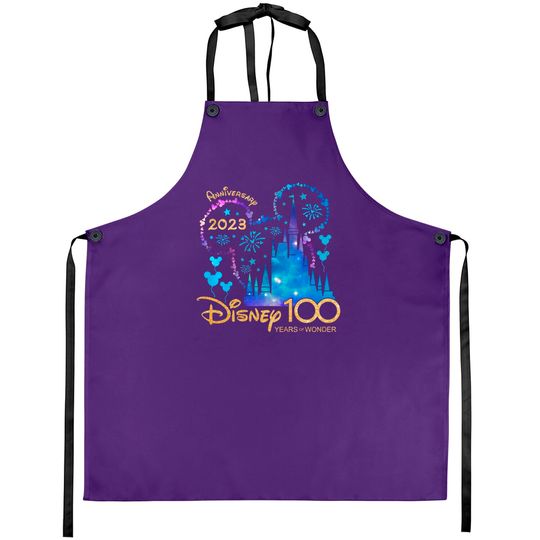 Disney 100th Anniversary Aprons, Disney 100 Year of Wonder Anniversary Aprons, Disney World Aprons