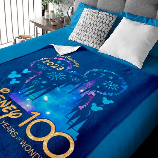 Disney 100th Anniversary Baby Blankets, Disney 100 Year of Wonder Anniversary Baby Blankets, Disney World Baby Blankets
