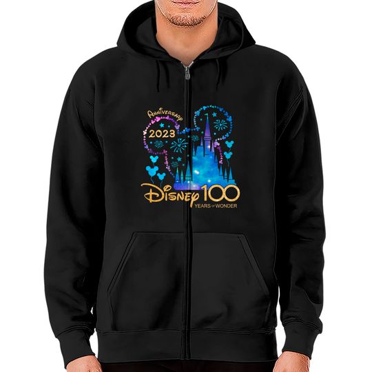 Disney 100th Anniversary Zip Hoodies, Disney 100 Year of Wonder Anniversary Zip Hoodies, Disney World Zip Hoodies