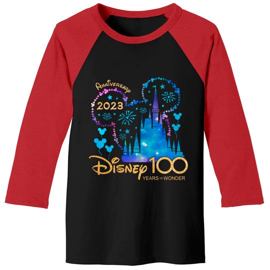 Disney 100th Anniversary Baseball Tees, Disney 100 Year of Wonder Anniversary Baseball Tees, Disney World Baseball Tees