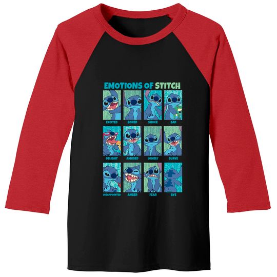 Disney Emotions Of Stitch, Lilo and Stitch, Cute Stitch Mood Baseball Tees, Disneyland Family Trip Baseball Tees