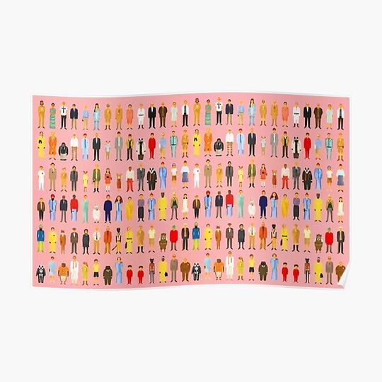 Wes Anderson Movie Characters Premium Matte Vertical Poster