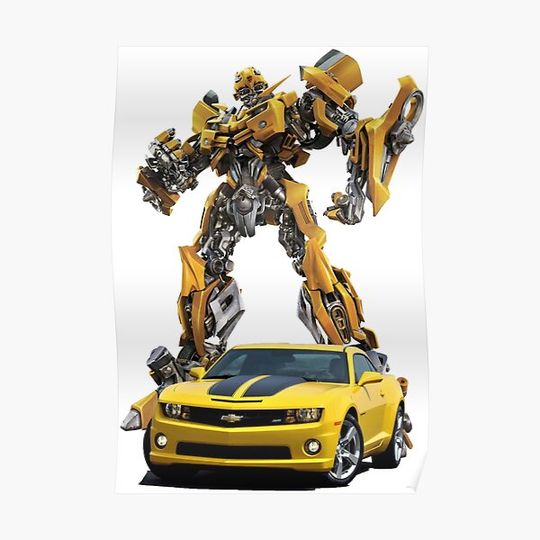 Bumblebee Transformers Camaro Robot Premium Matte Vertical Poster