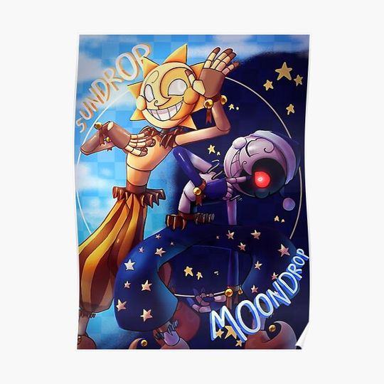 Five Nights at Freddy's Security Breach - Sun and Moon poster Premium Matte Vertical Poster