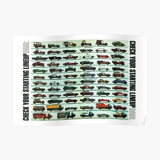 Vintage 1970 Hot Wheels Redline Poster Print Premium Matte Vertical Poster