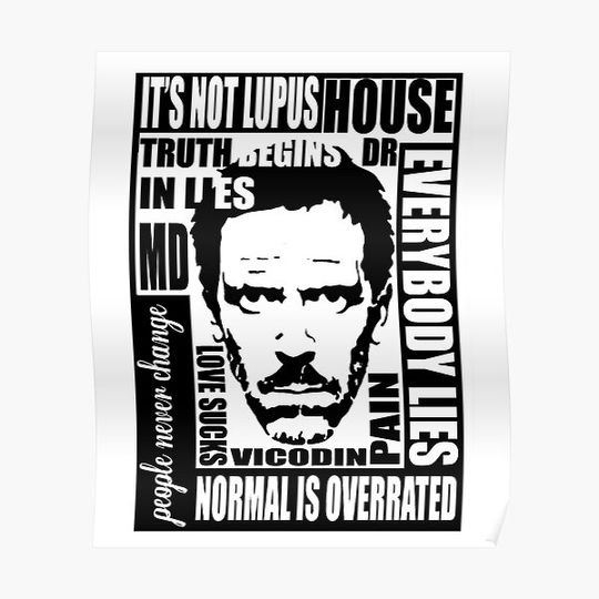 House MD (Black Version) Premium Matte Vertical Poster