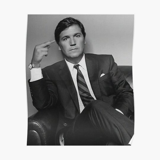 Tucker Carlson Middle Finger Premium Matte Vertical Poster