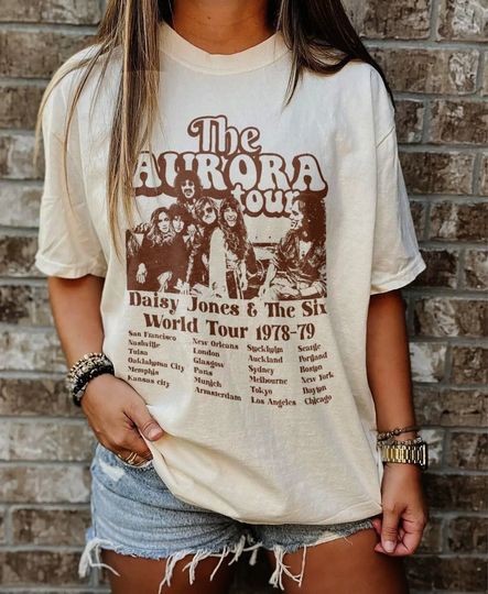 Aurora Shirt, 1978 1979 Daisy Jones and The Six Aurora T-Shirt, World Tour 2023 Shirt