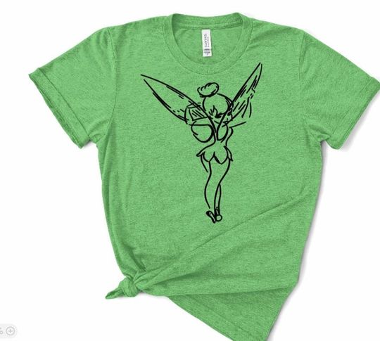 Sketched Tinkerbell Unisex T-Shirt/Tink/Cute Tinkerbell Shirt/Tinker bell Sketch Shirt