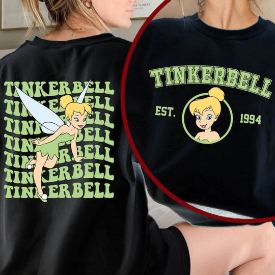 Disney Tinker Bell Shirt, Disney Peter Pan 2 Sided Shirt