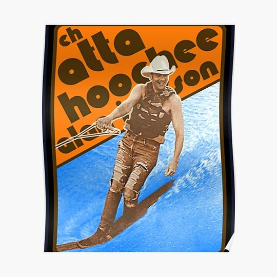 Alan Jackson Chattahoochee Waterskiing Retro Premium Matte Vertical Poster