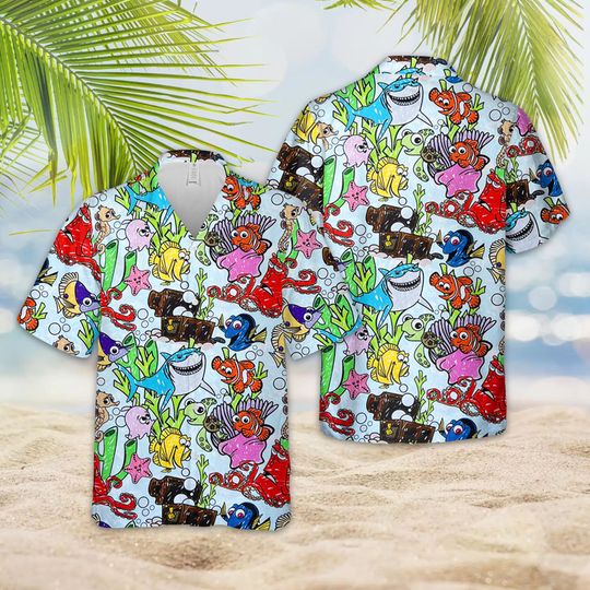 Disney Finding Nemo Hawaiian Shirt, Nemo Marlin Dory Crush Shirt