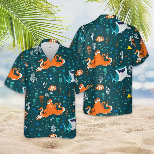Finding Nemo Disney Hawaiian Shirt, Nemo Marlin Dory Crush Shirt