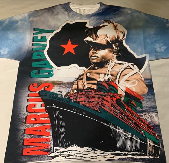 Marcus Garvey Black Star Line Steamship Shirt Rasta Haile Selassie Repatriation