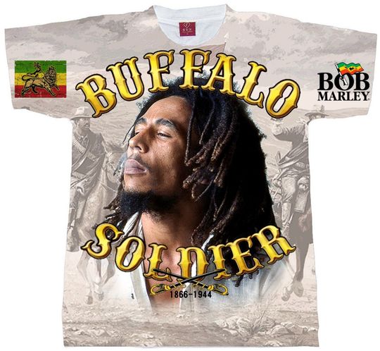 Bob Marley Buffalo Soldier Vintage Dreadlocks Jamaica Reggae Rasta T-Shirt