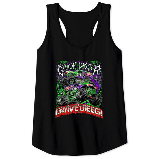 Vintage 1994 Grave Digger Monster Jams Truck Tank Tops