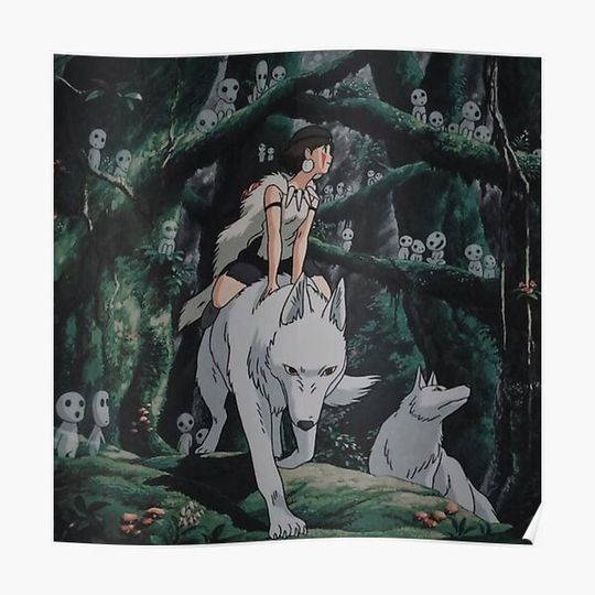 Princess Mononoke spirit of the forest. Premium Matte Vertical Poster