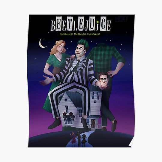 Beetlejuice Musical x The movie Cover Premium Matte Vertical Poster