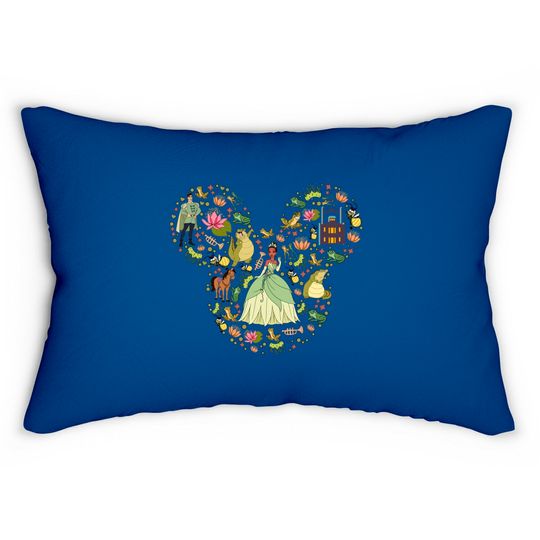 Tiana Mickey Head Lumbar Pillows, Disney Tiana Lumbar Pillows, Tiana Princess Lumbar Pillows