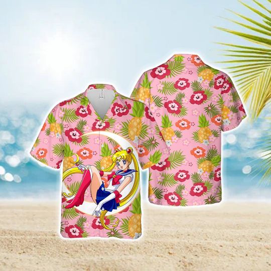 Sailor Moon Hawaiian Shirt, Mens Hawaiian Shirt