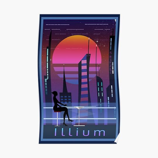 Mass Effect Illium Travel Poster Fan Art Premium Matte Vertical Poster
