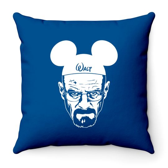 Walter White Heisenberg Walt Throw Pillows, Walt Breaking Disney, Walt White Throw Pillows