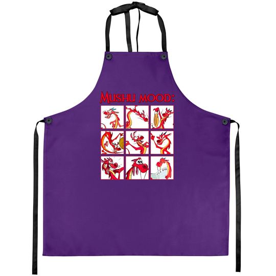 Disney Mulan Mushu Mood Cute Face Aprons Emotion Of Mushu Unisex Aprons