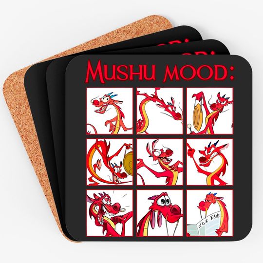 Disney Mulan Mushu Mood Cute Face Coasters Emotion Of Mushu Unisex Coasters