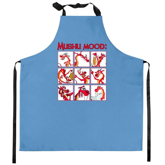 Disney Mulan Mushu Mood Cute Face Kitchen Aprons Emotion Of Mushu Unisex Kitchen Aprons