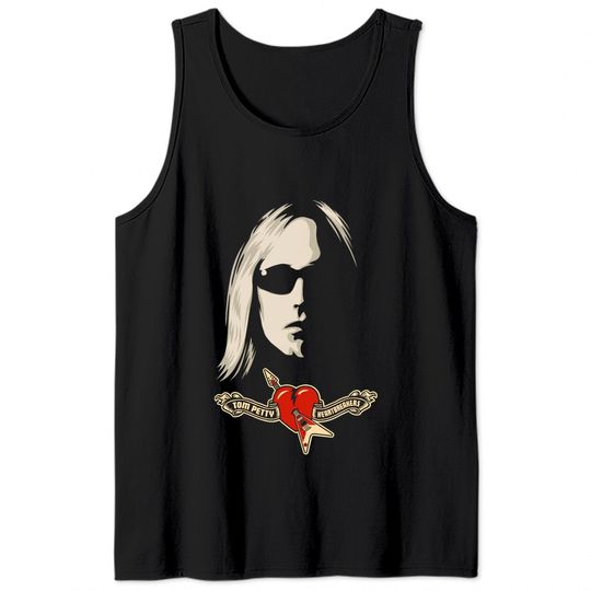 Tom Petty Tank Tops - Heartbreakers Logo Face Tank Tops