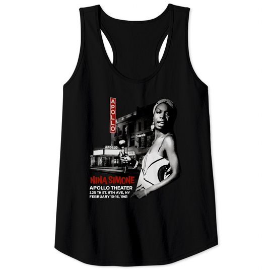 Jazz Great Nina Simone at the Apollo Theater in NYC Short Sleeve Tank Tops