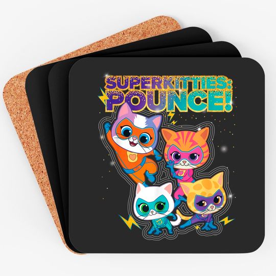 Disney Junior SuperKitties Squad Pounce Group Shot Coasters, Magic Kingdom WDW Coasters