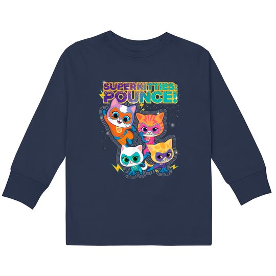 Disney Junior SuperKitties Squad Pounce Group Shot Kids Long Sleeve T-Shirts, Magic Kingdom WDW Kids Long Sleeve T-Shirts