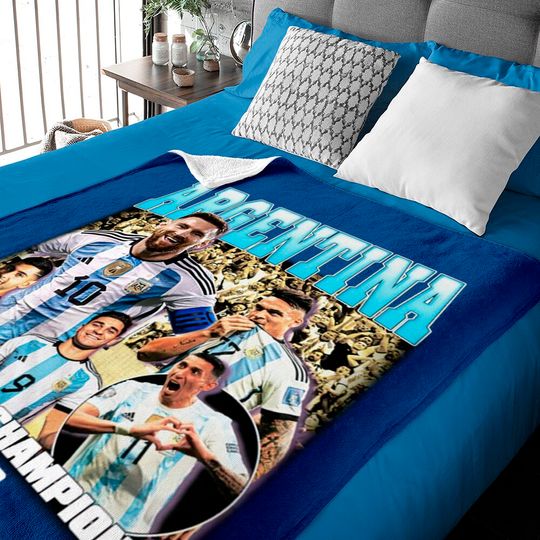 Argentina World Cup Champions Baby Blankets, World Cup 2022 Baby Blankets, Football Qatar Baby Blankets, Messi Baby Blankets