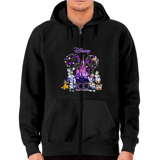 Disney 100th Anniversary Zip Hoodies, Disney 100 Years Of Wonder Zip Hoodies