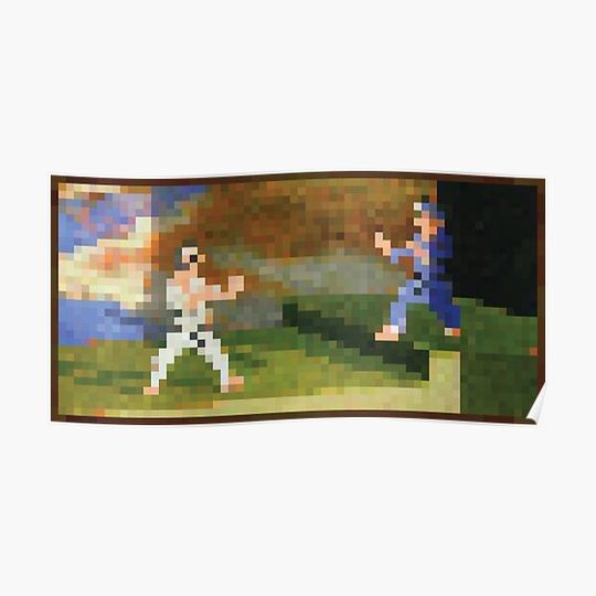 Minecraft Painting Fighters Premium Matte Vertical Poster