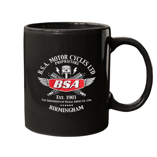 BSA Vintage Motorcycles Birmingham Motorbike Official Mugs Mugs Mens Unisex