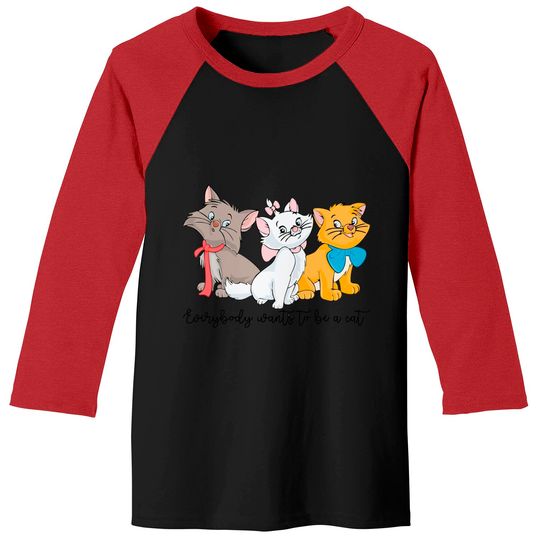 Everybody Wants To Be A Cat Baseball Tees, Marie Cat Disney Baseball Tees