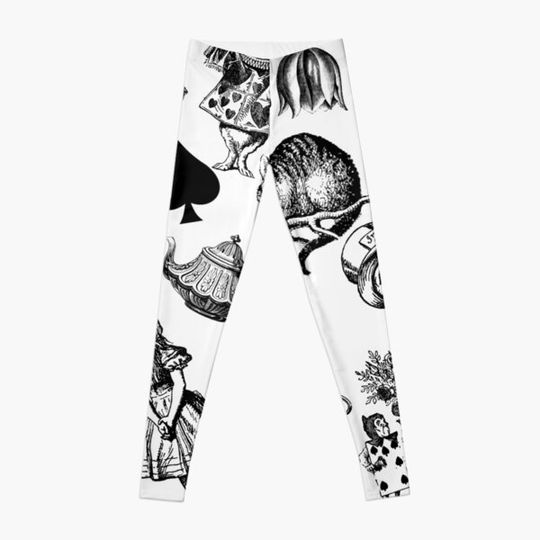 Discover Alice's Adventures in Wonderland White Rabbit Mad Hatter Leggings