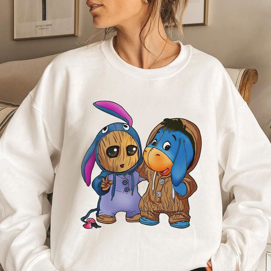 Disney Eeyore And Baby Groot Cute Friends Sweatshirt