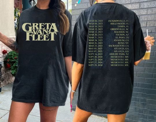 Greta Van Fleet Shirt, Dreams In Gold Tour 2023