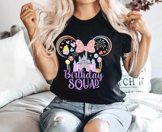 Discover Mickey Minnie Birthday Squad Shirt, Mickey Group Birthday T-Shirt