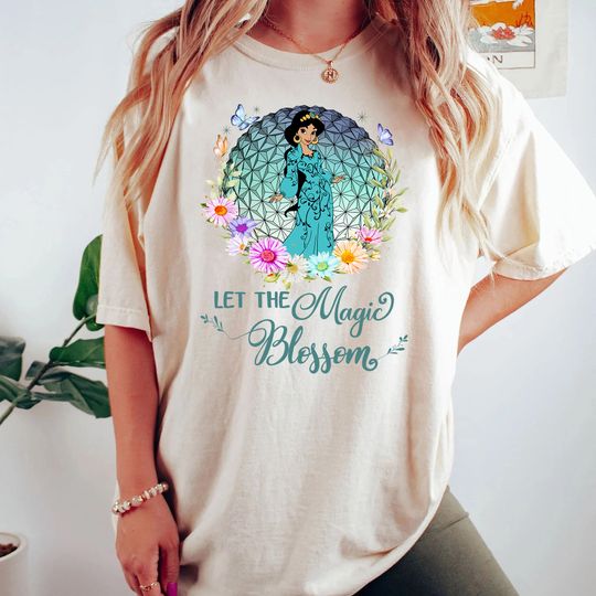 Jasmine Shirt, Let The Magic Blossom Disney Epcot Flower And Garden Festival Princess Shirt, Disney Epcot Flower And Garden Festival 2023
