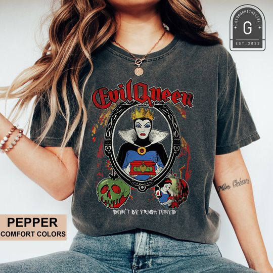 Retro 90s Disney Snow White Evil Queen Don't Be Frightened Portrait Shirt