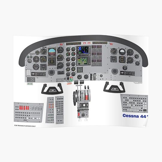 Discover Cessna 441 Panel Premium Matte Vertical Poster