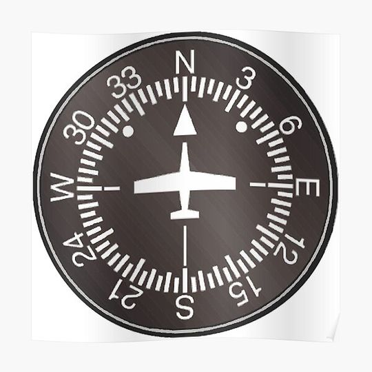 Discover Aviation - Heading Indicator Premium Matte Vertical Poster