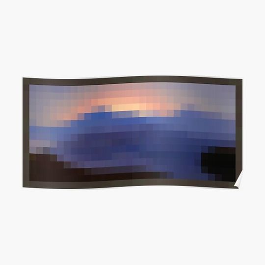 Minecraft Painting Sunset Premium Matte Vertical Poster