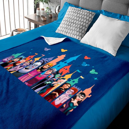 Disney Villain Castle Baby Blankets, Disney Baby Blankets, Maleficent Ursula Evil Queen Baby Blankets